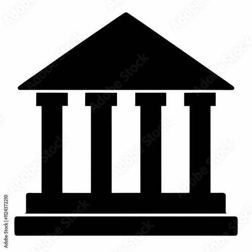 Bank Building Silhouette Vector Design