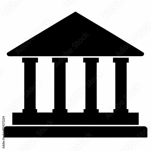 Bank Building Silhouette Vector Design