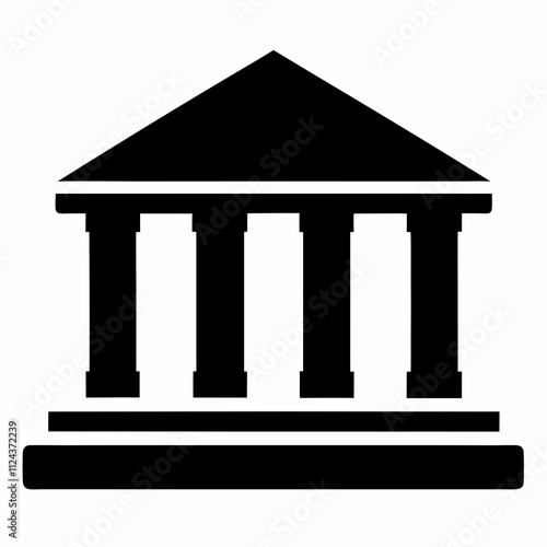 Bank Building Silhouette Vector Design
