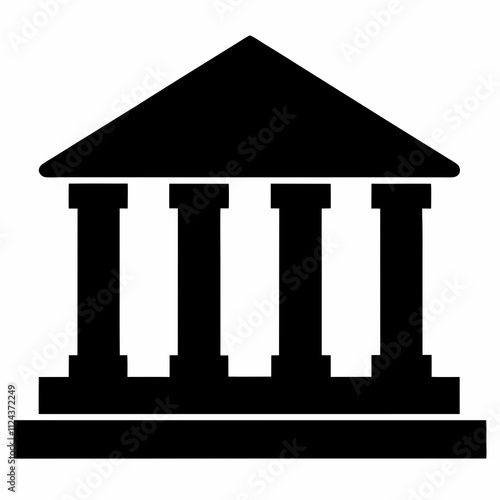 Bank Building Silhouette Vector Design