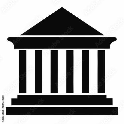 Bank Building Silhouette Vector Design
