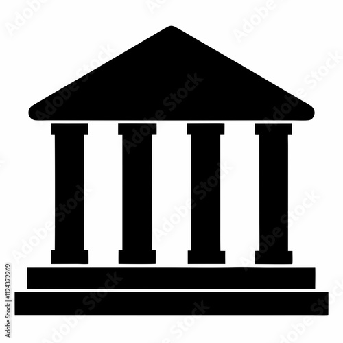 Bank Building Silhouette Vector Design