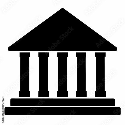 Bank Building Silhouette Vector Design