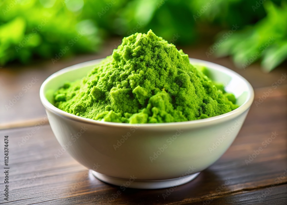 Green Wasabi Powder Bowl - Fresh, Vibrant, High-Quality Food Photography Green Wasabi Powder Bowl - Fresh, Vibrant, High-Quality Food Photography