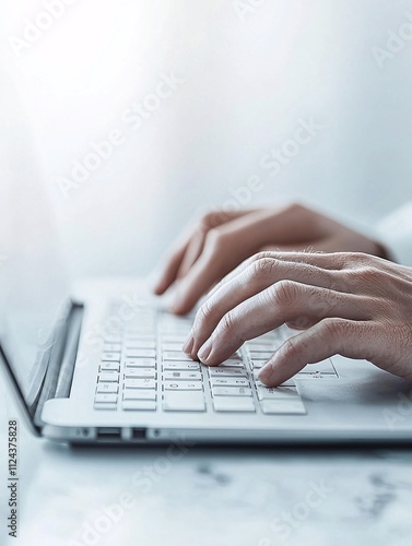 A professional setting where a person is unknowingly being watched while typing sensitive information on a computer, illustrating the concept of social engineering. The background includes photo