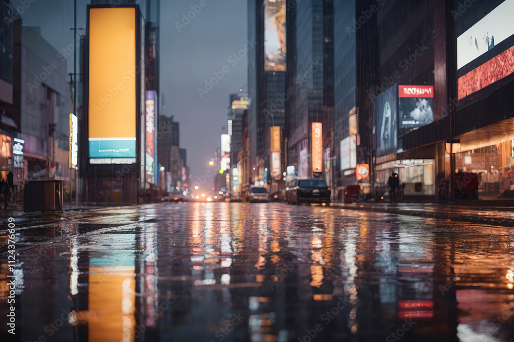 Eyecatching Nighttime downtown city avenues Eyecatching Nighttime downtown city avenues