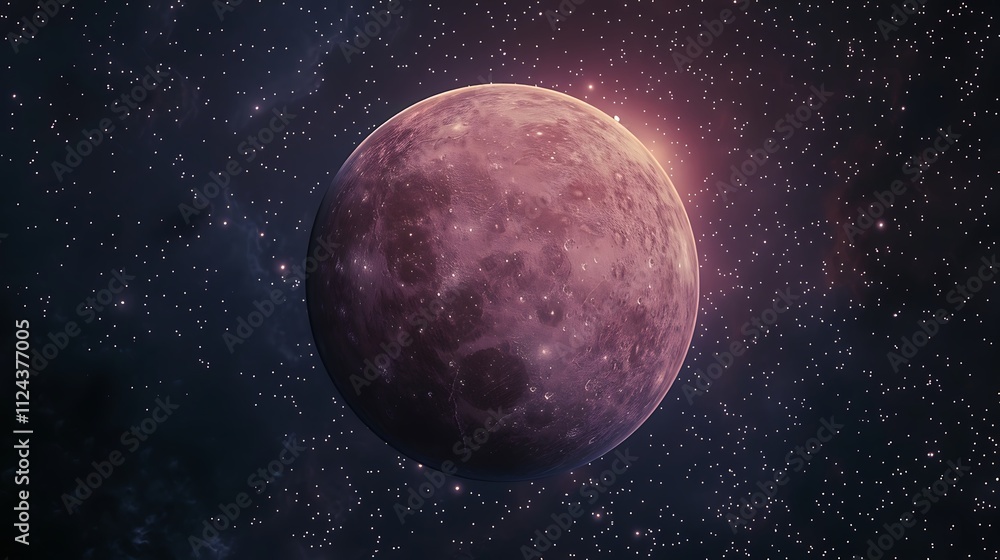 A distant planet surrounded by glowing stars in the vastness of space. A distant planet surrounded by glowing stars in the vastness of space.