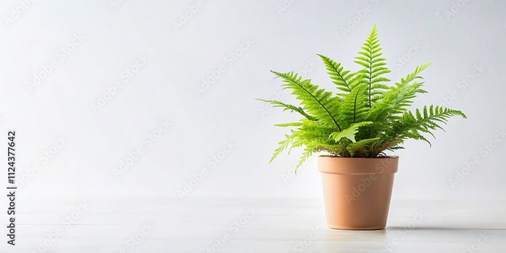 Minimalist Fern Still Life - White Background Minimalist Fern Still Life - White Background