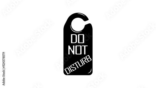 Do not disturb, hotel sign, black isolated silhouette