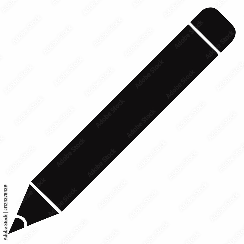 Black Pencil Silhouette Vector Illustration Black Pencil Silhouette Vector Illustration
