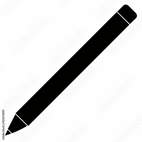 Black Pencil Silhouette Vector Illustration