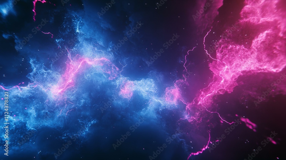custom made wallpaper toronto digitalElectric blue and pink lightning bursts on