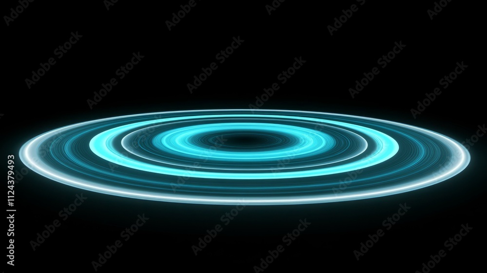 Fototapeta premium Light blue circles expanding gradually