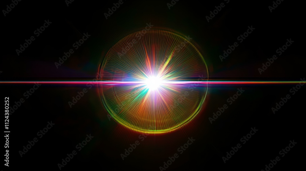 Rainbow spectrum light burst from center o Rainbow spectrum light burst from center o