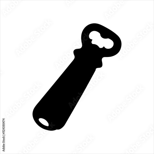 Bottle opener black silhouette vector illustration on white background