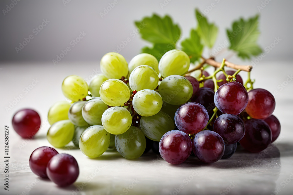 Wonderful Green grapes in a plate on a white background Wonderful Green grapes in a plate on a white background