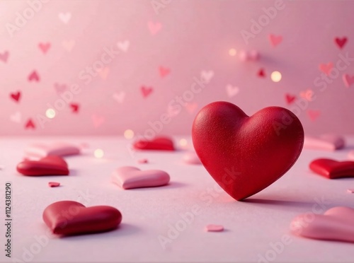 Red Heart Among Pink Hearts - Valentine's Choice - AI Art