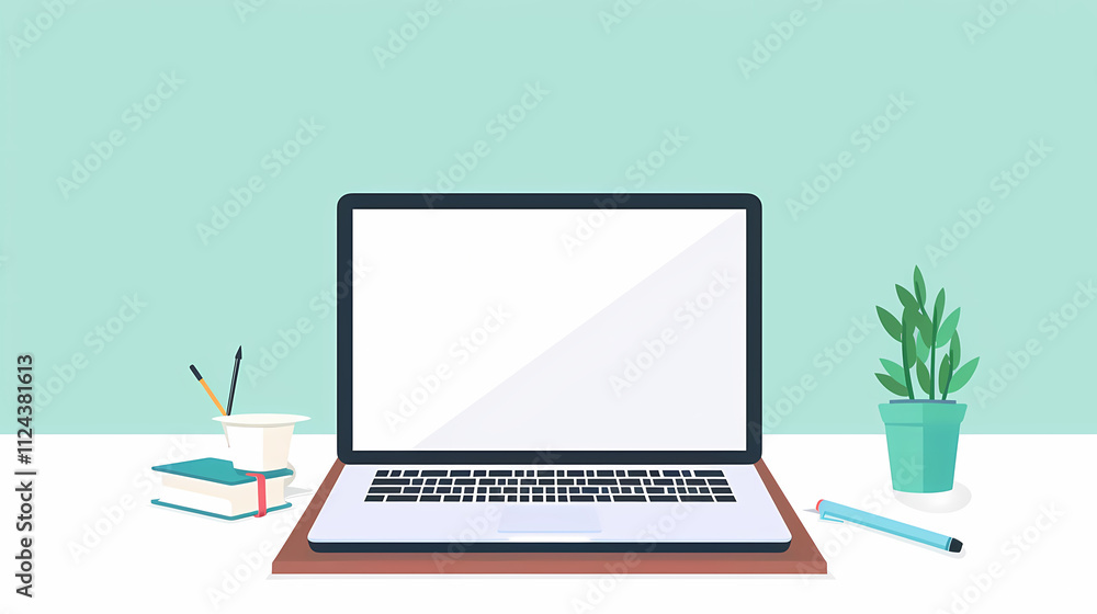 Fototapeta premium laptop computer with blank screen