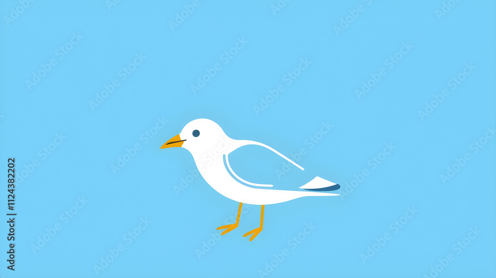 Fototapeta premium Simple Seagull Icon Abstract Vector. Generative AI