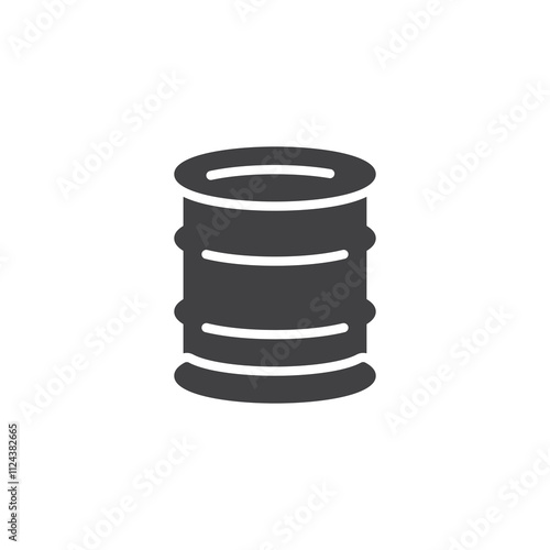 Steel drum container vector icon photo