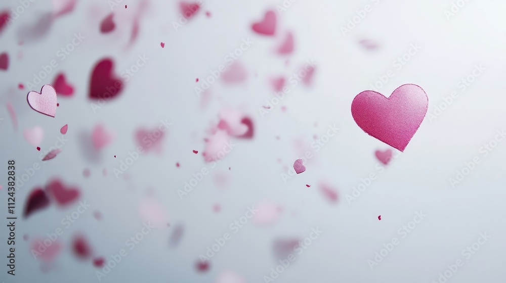 Obraz premium Floating Hearts: A Romantic Backdrop