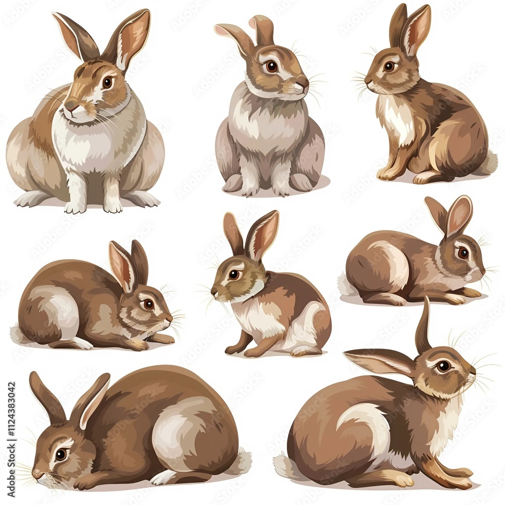 Fototapeta premium set of rabbit