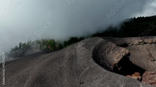 Aerial drone view of the landscape of La Palma, Canary Islands, Spain