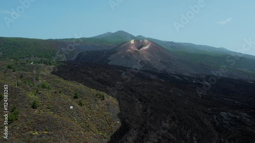 Aerial drone view of the landscape of La Palma, Canary Islands, Spain