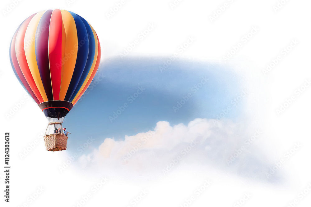 Fototapeta premium watercolor air balloon on isolated background, watercolor illustration, hand drawing Halloween clipart, orange balloon, Generative AI