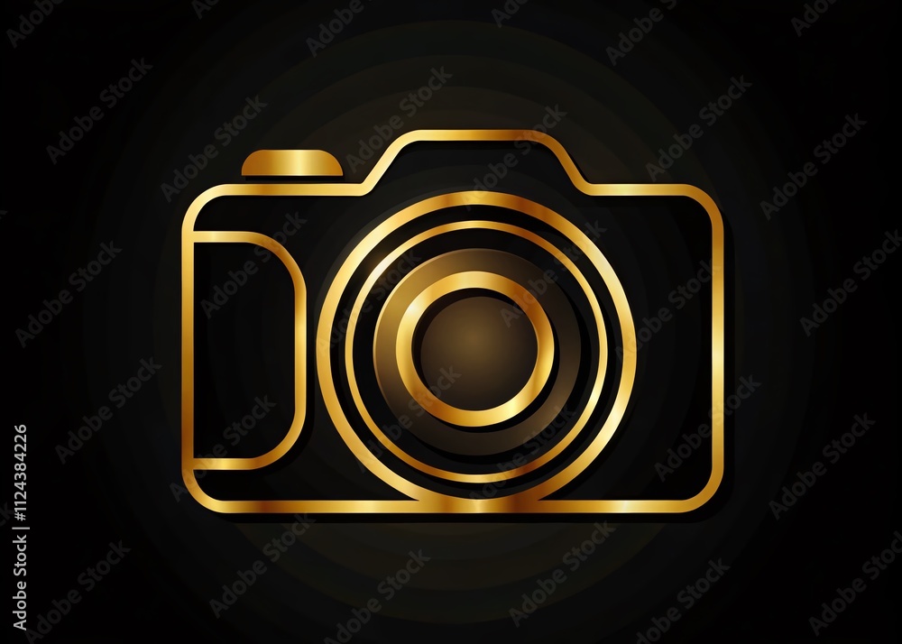 Unique Camera Logo Silhouette Design - Gold & Black Unique Camera Logo Silhouette Design - Gold & Black