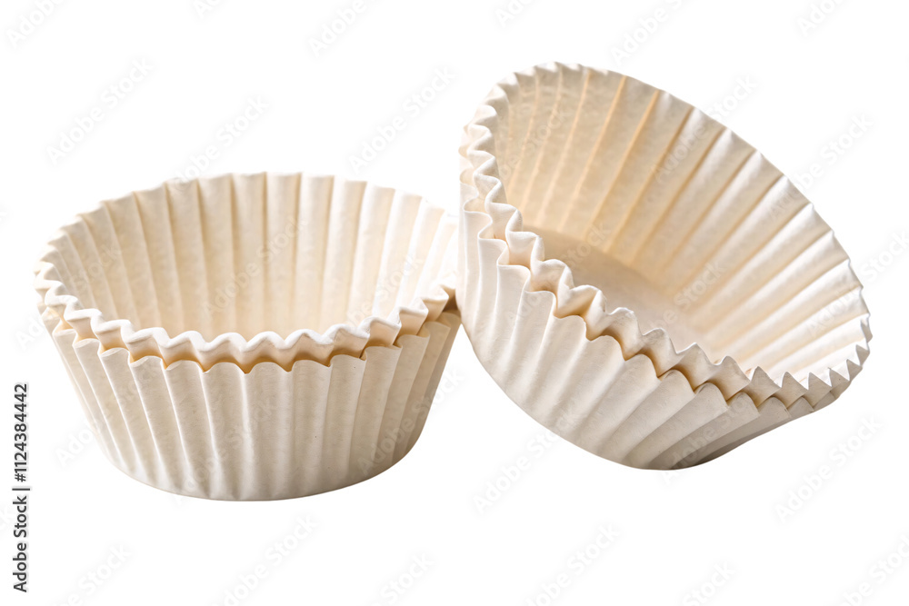 Unbleached cupcake liners with crisp, ridged edges, placed next to each other, isolated on a transparent background Unbleached cupcake liners with crisp, ridged edges, placed next to each other, isolated on a transparent background