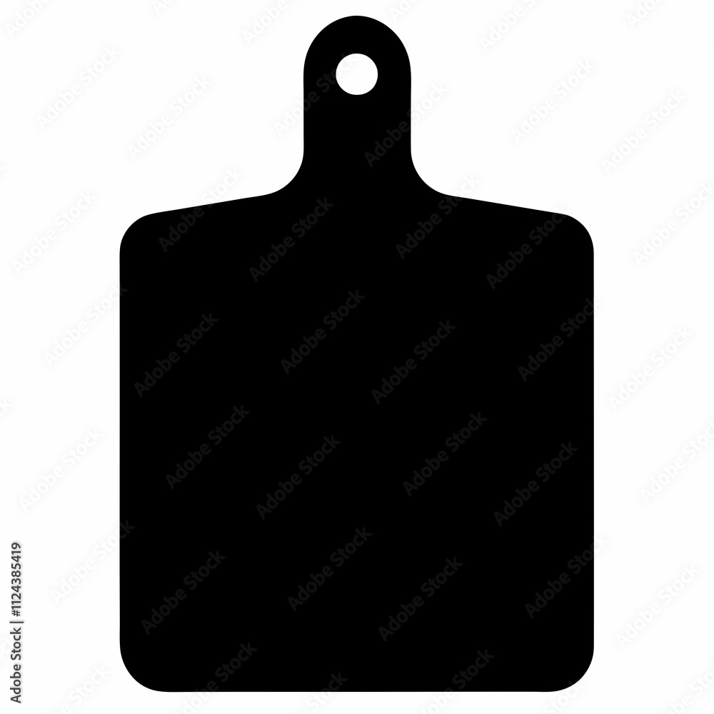 Black Silhouette Cutting Board Vector Art Illustration Black Silhouette Cutting Board Vector Art Illustration