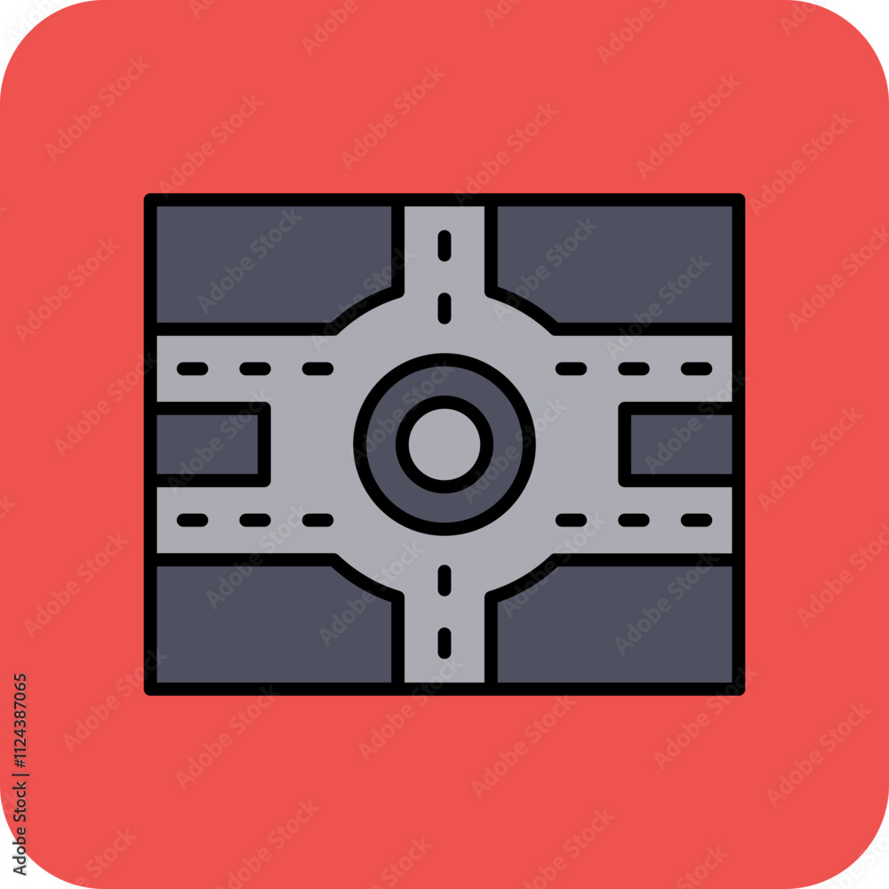 Obraz premium Road Intersection Icon