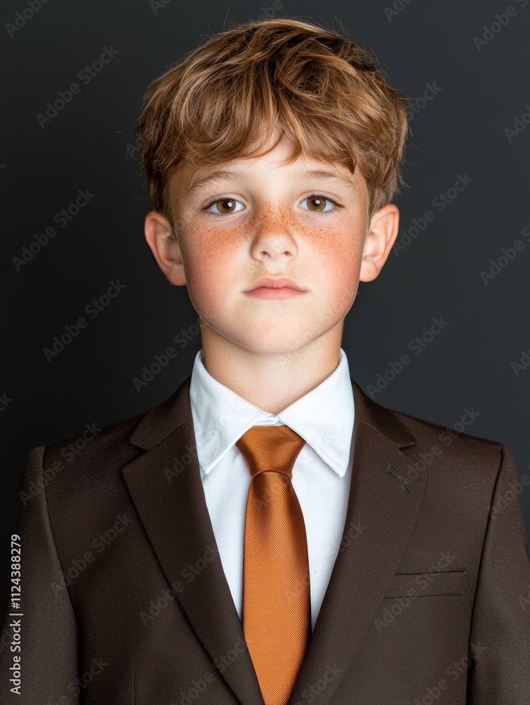 young boy in formal suit