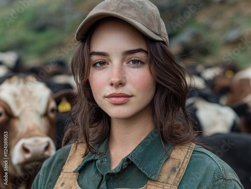 young woman in outdoor adventure outfit photo