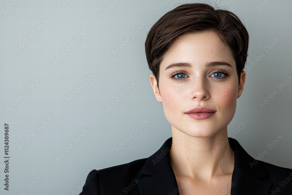Thoughtful young woman with blue eyes Thoughtful young woman with blue eyes