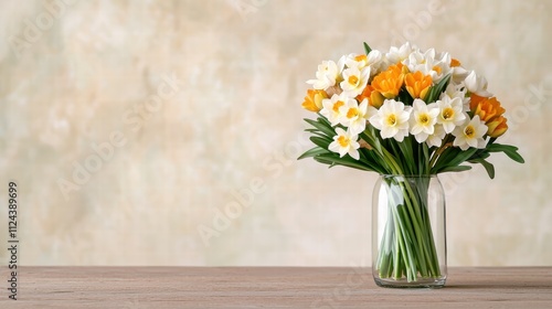 Wallpaper Mural Bouquet of spring flowers in glass vase Torontodigital.ca
