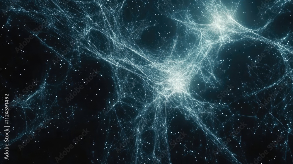 Abstract Cosmic Network of Light and Energy in Deep Space Background Abstract Cosmic Network of Light and Energy in Deep Space Background
