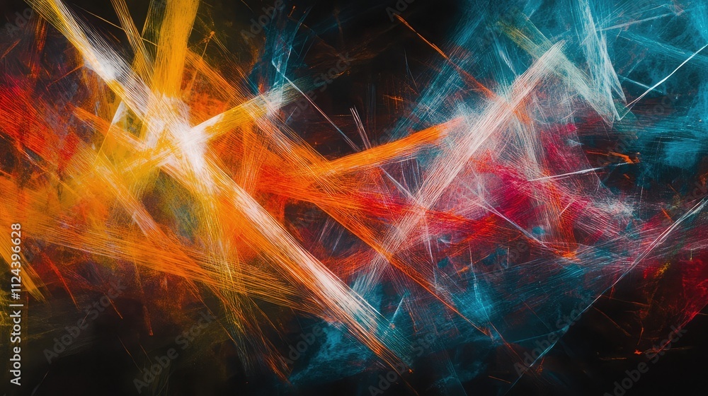 Fototapeta premium Abstract Colorful Dynamic Lines and Patterns on Dark Background