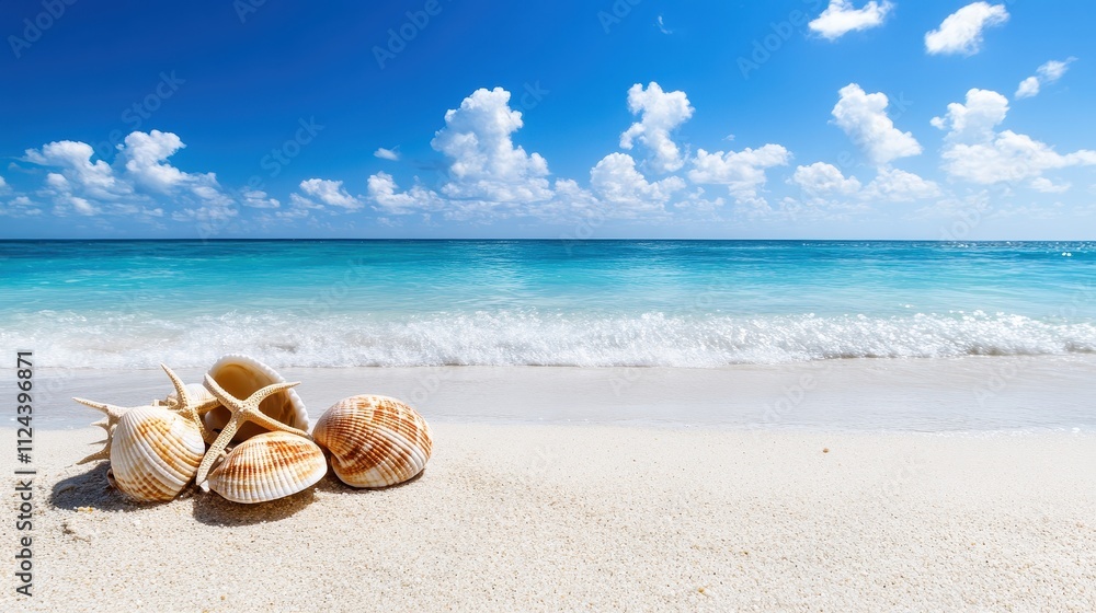 Captivating beach scene with seashells tropical shoreline photography sunny environment close-up view nature inspiration Captivating beach scene with seashells tropical shoreline photography sunny environment close-up view nature inspiration