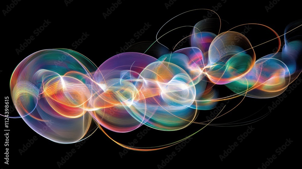Colorful Abstract Light Waves in Motion Creating Digital Energy Effect Colorful Abstract Light Waves in Motion Creating Digital Energy Effect