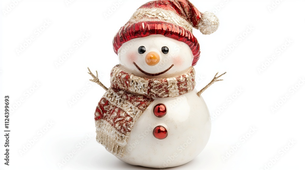 Snowman doll handmade. The snowman is wearing a red and black beanie hat and a red and brown plaid scarf,
Snowman doll handmade. The snowman is wearing a red and black beanie hat and a red and brown plaid scarf,