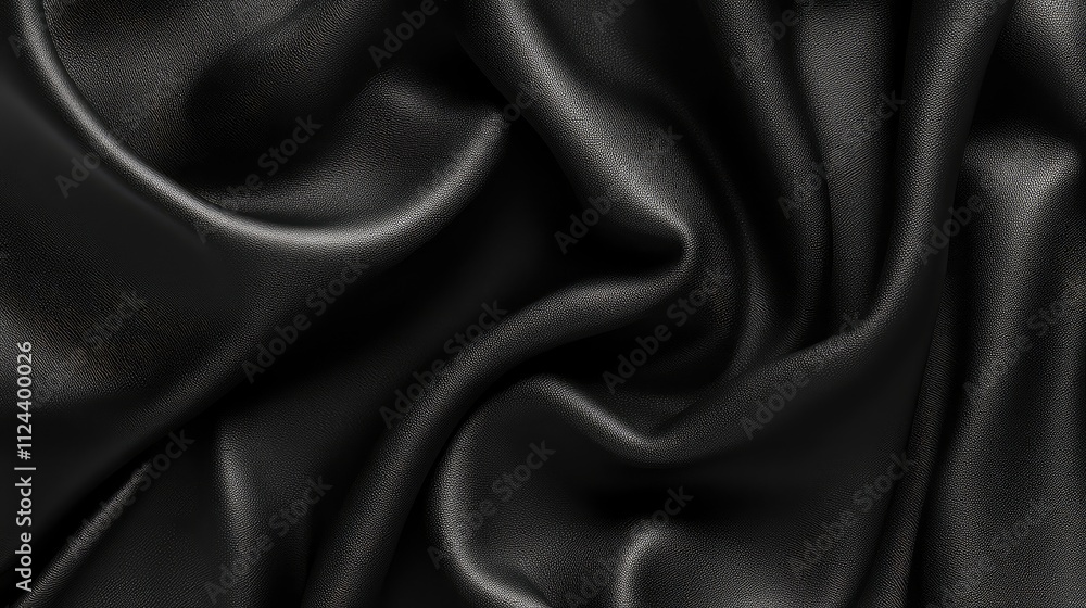 Obraz premium Luxurious Black Fabric Texture Background for Elegant Designs
