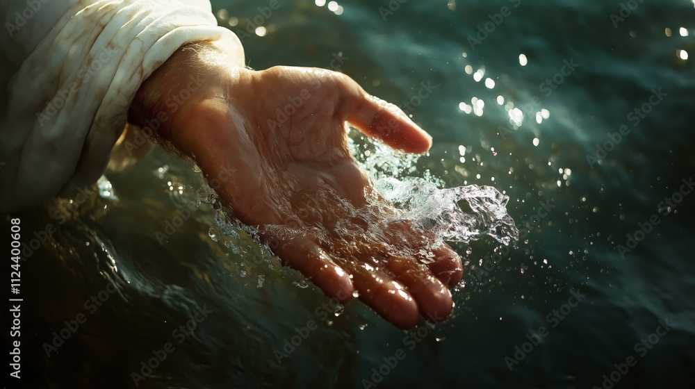 Jesus reaching into the depths to save someone: Jesus reaching into the depths to save someone: