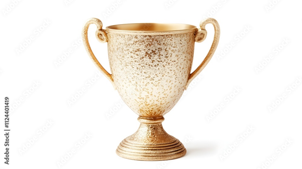 Gleaming Golden Trophy on Elegant White Background Gleaming Golden Trophy on Elegant White Background