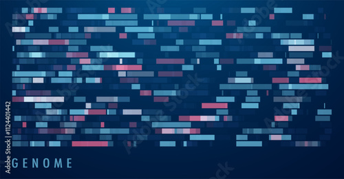 Big data visualization. DNA genomic test, genom map. Abstract infographics representation. Graphic concept for your design