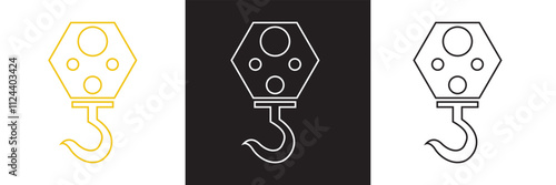 Crane hook icon . Vector illustration. isolated on white and black background. EPS 10