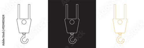 Crane hook icon . Vector illustration. isolated on white and black background. EPS 10