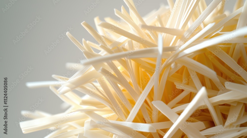 Abstract arrangement of white pasta strands on a light background Abstract arrangement of white pasta strands on a light background