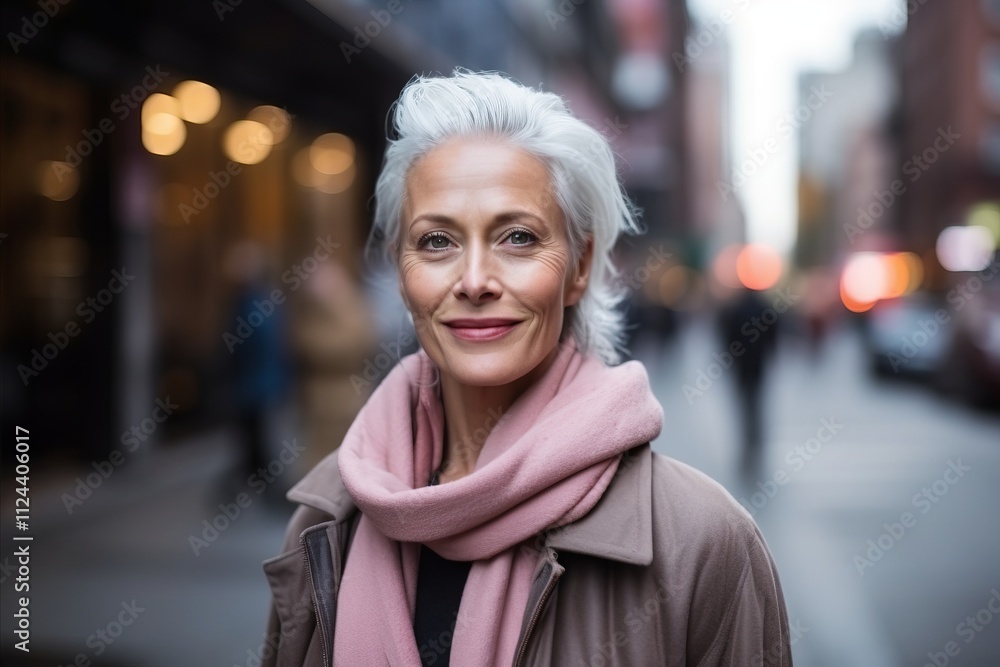 Portrait of senior woman walking in city at night. Shallow DOF Portrait of senior woman walking in city at night. Shallow DOF